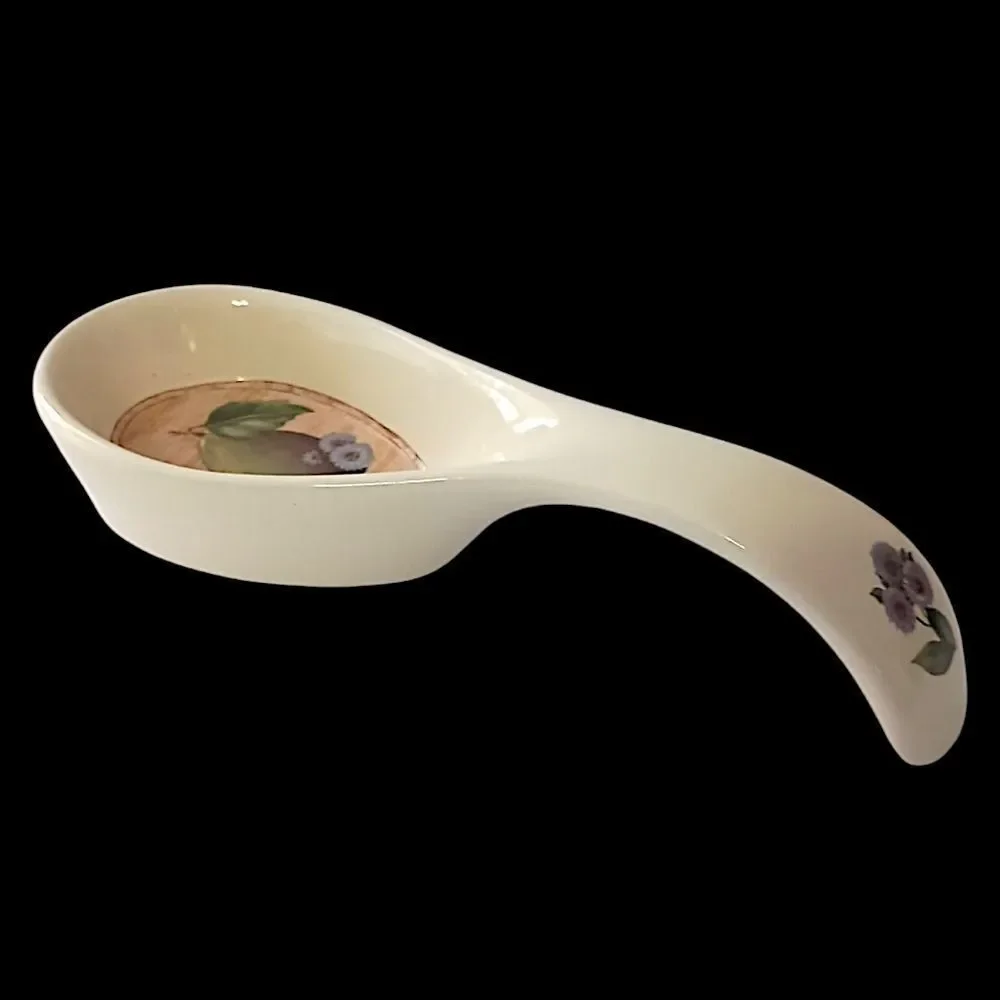 Certified International Windsor Pear Spoon‎ Rest Holder Pam Gladding Ceramic Vtg
